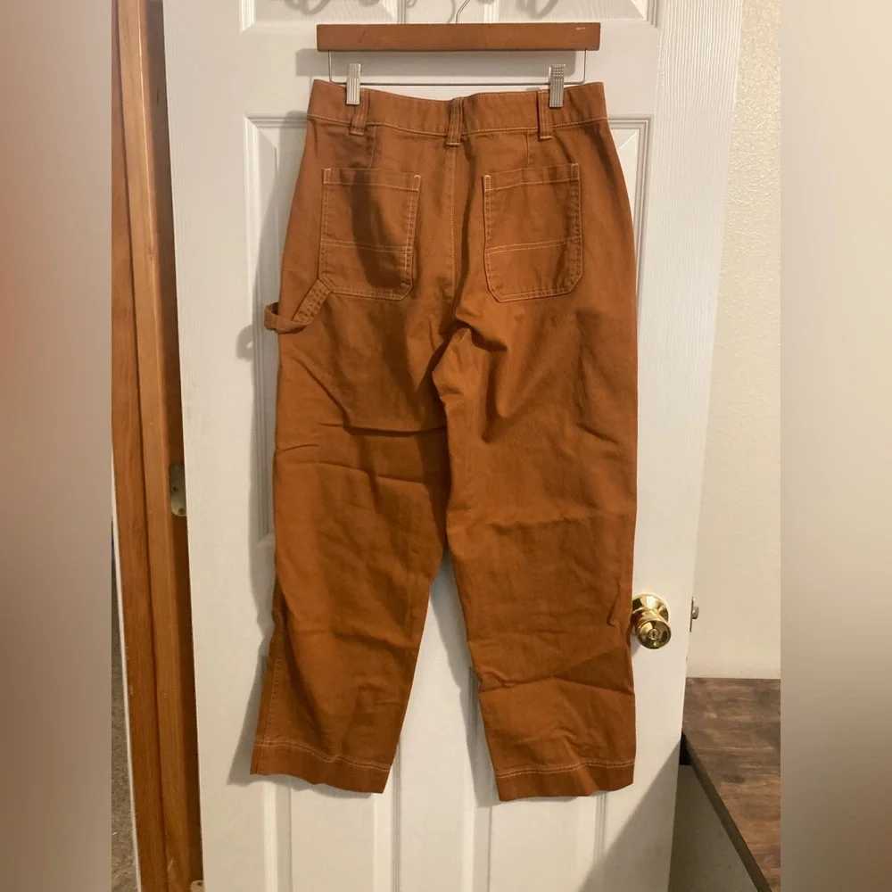 Old Navy Women's Straight Leg Painter Pants in Rust Brown - Picture 2 of 7